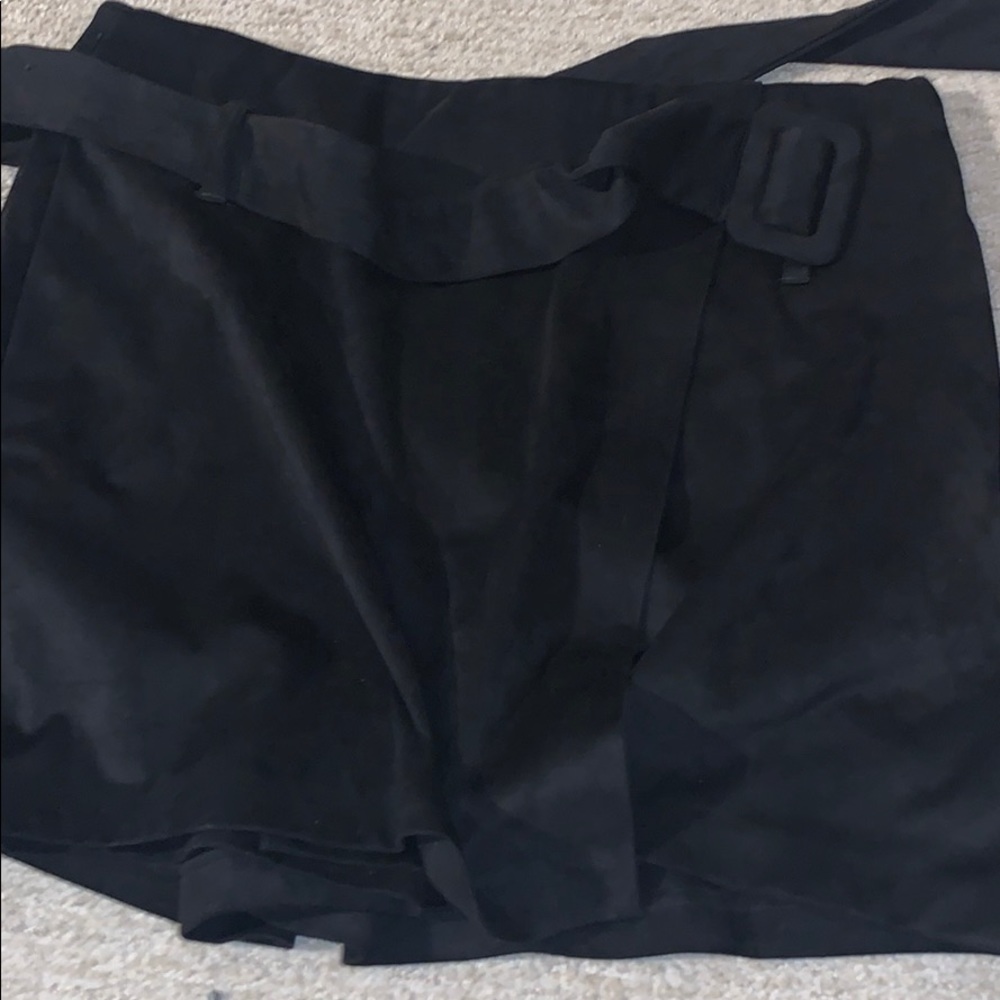 Black Suede Skort